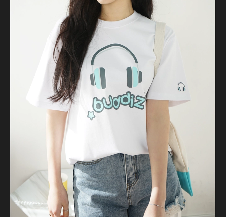 버디즈 헤드셋디자인 반팔티셔츠 루즈핏 여성반팔티 코디형