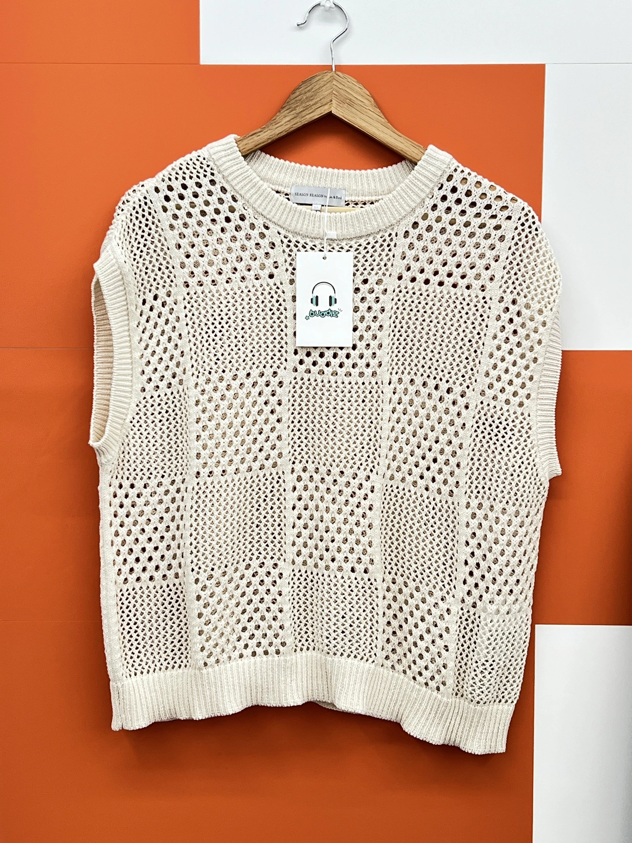 버디즈 빈티지 SEASON REASON BY LIN. & RED 니트 조끼 LL