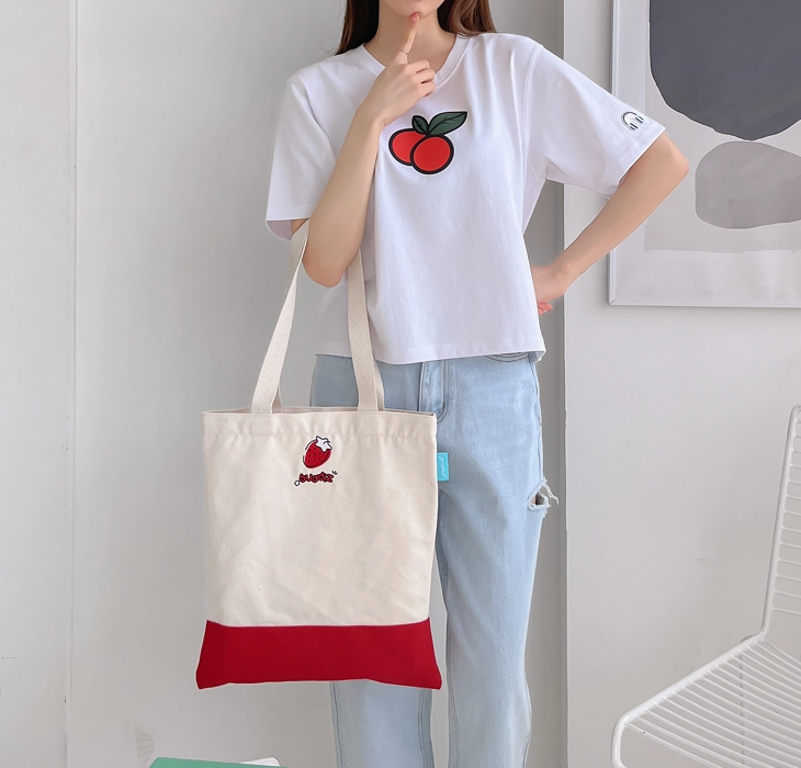 버디즈 체리 크롭반팔티셔츠 루즈핏 여성크롭티 코디형