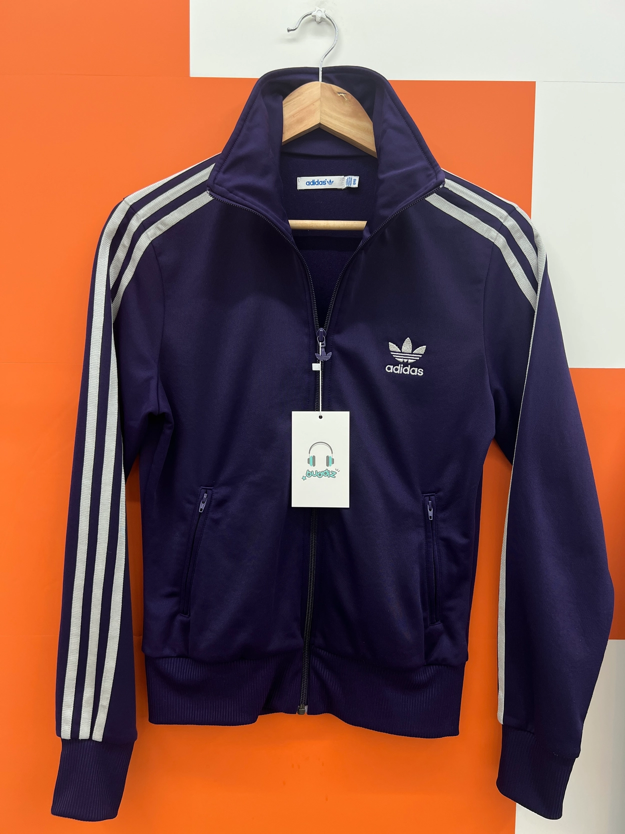 버디즈 빈티지 ADIDAS ORIGINALS 퍼플 집업 져지 M