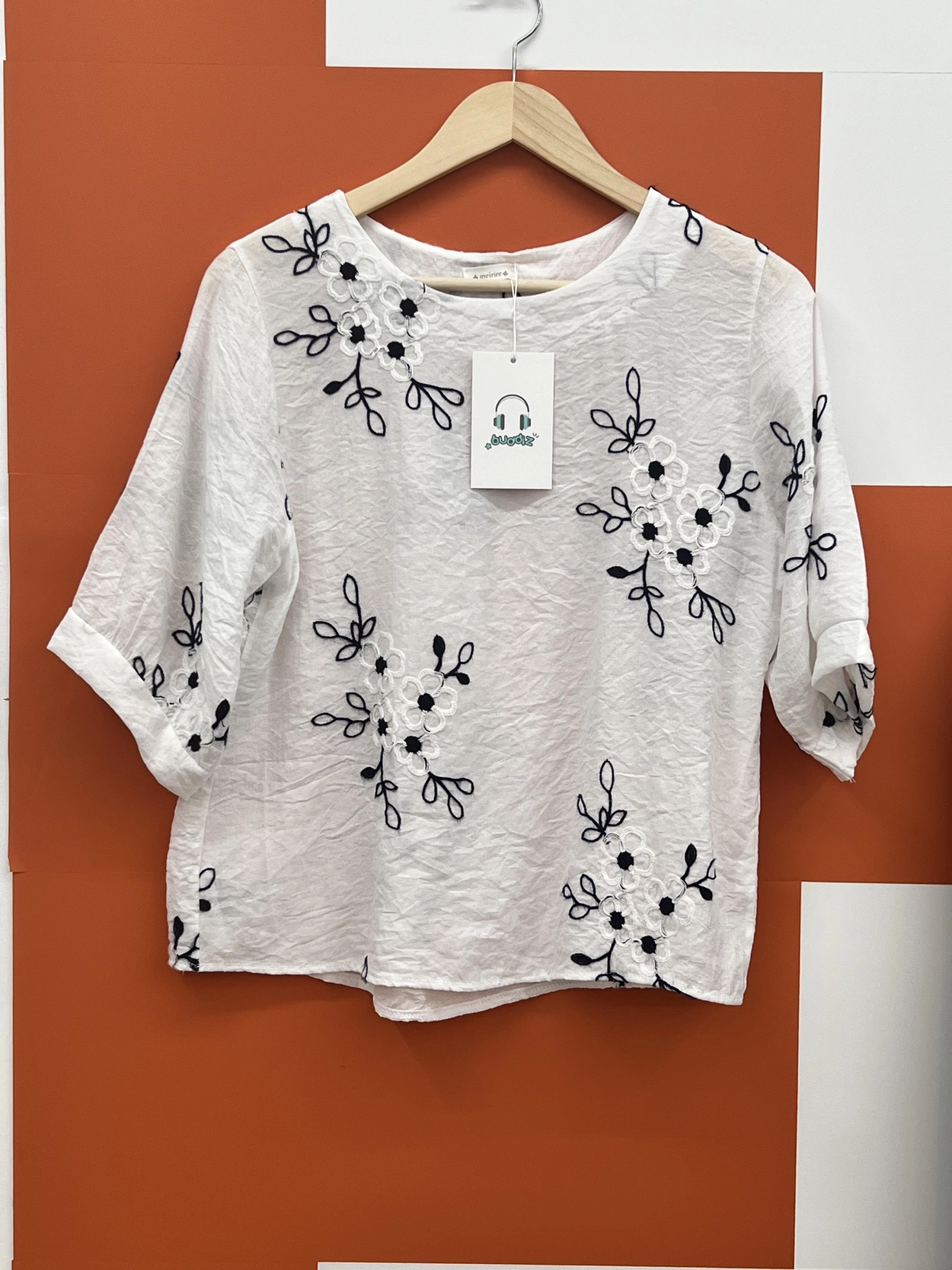 버디즈 빈티지 meirire 반팔 자수 티셔츠 M