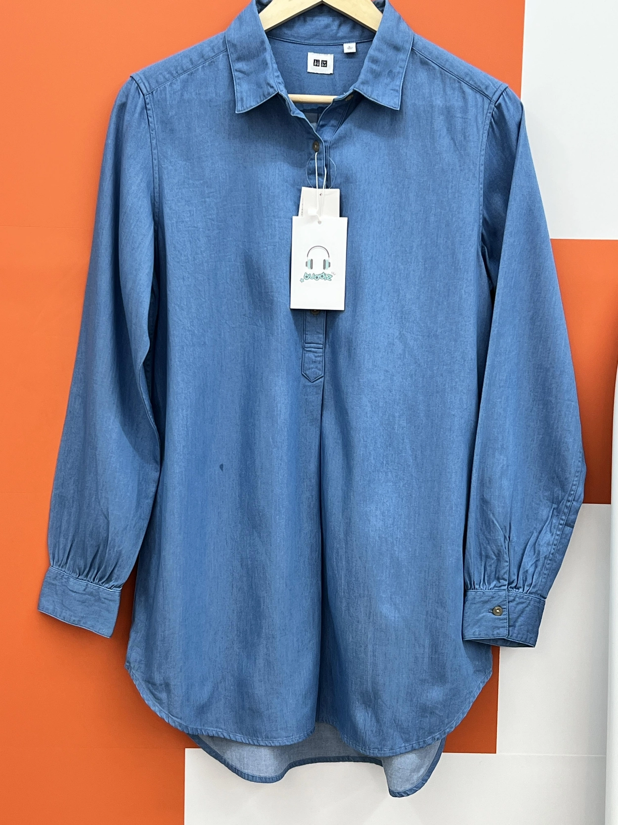 버디즈 빈티지 UNIQLO 롱 슬리브 데님티 L