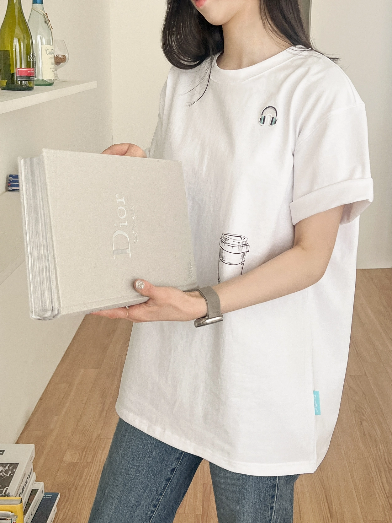 버디즈 커피디자인 반팔티셔츠 루즈핏 여성반팔티