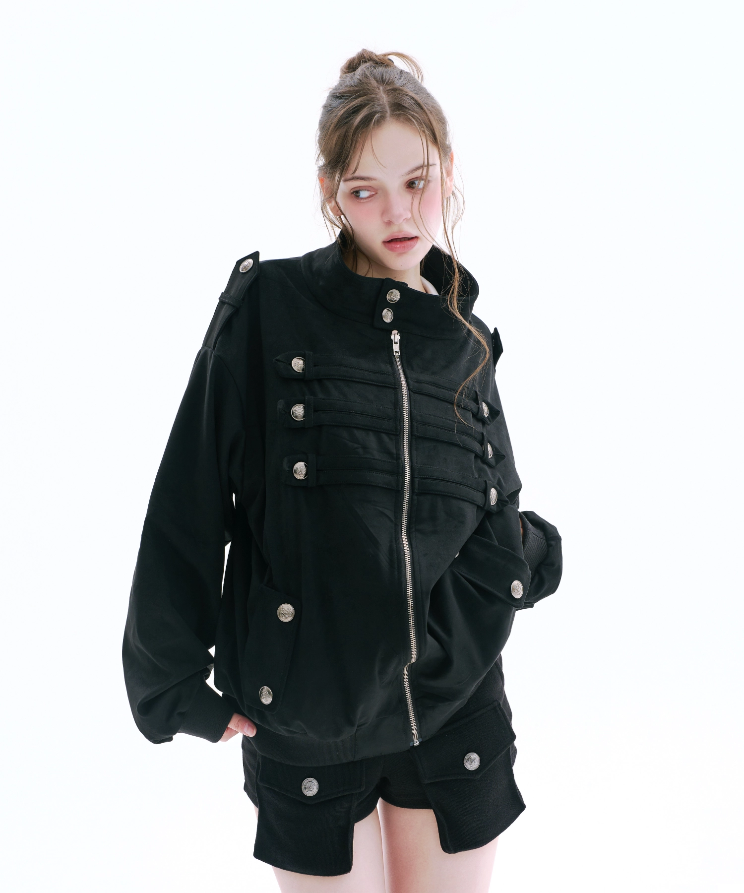 ARCMETHOD（アークメソッド）の「Napoleon Suede Oversized Jacket (Black)（Jackets/Outerwear）」
