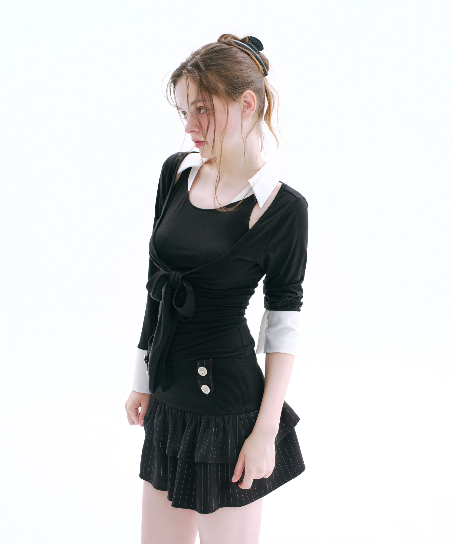 Ellen Layered Bolero Set (White)