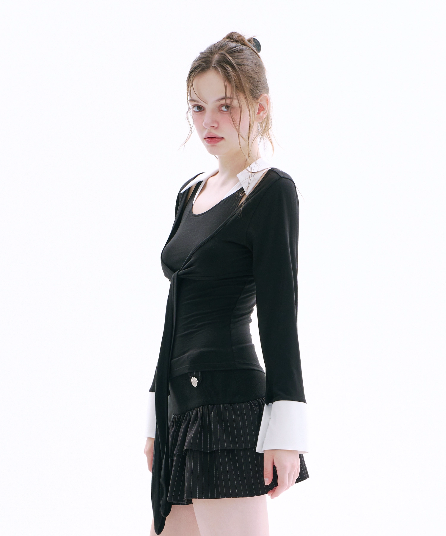 Ellen Layered Bolero Set (White)