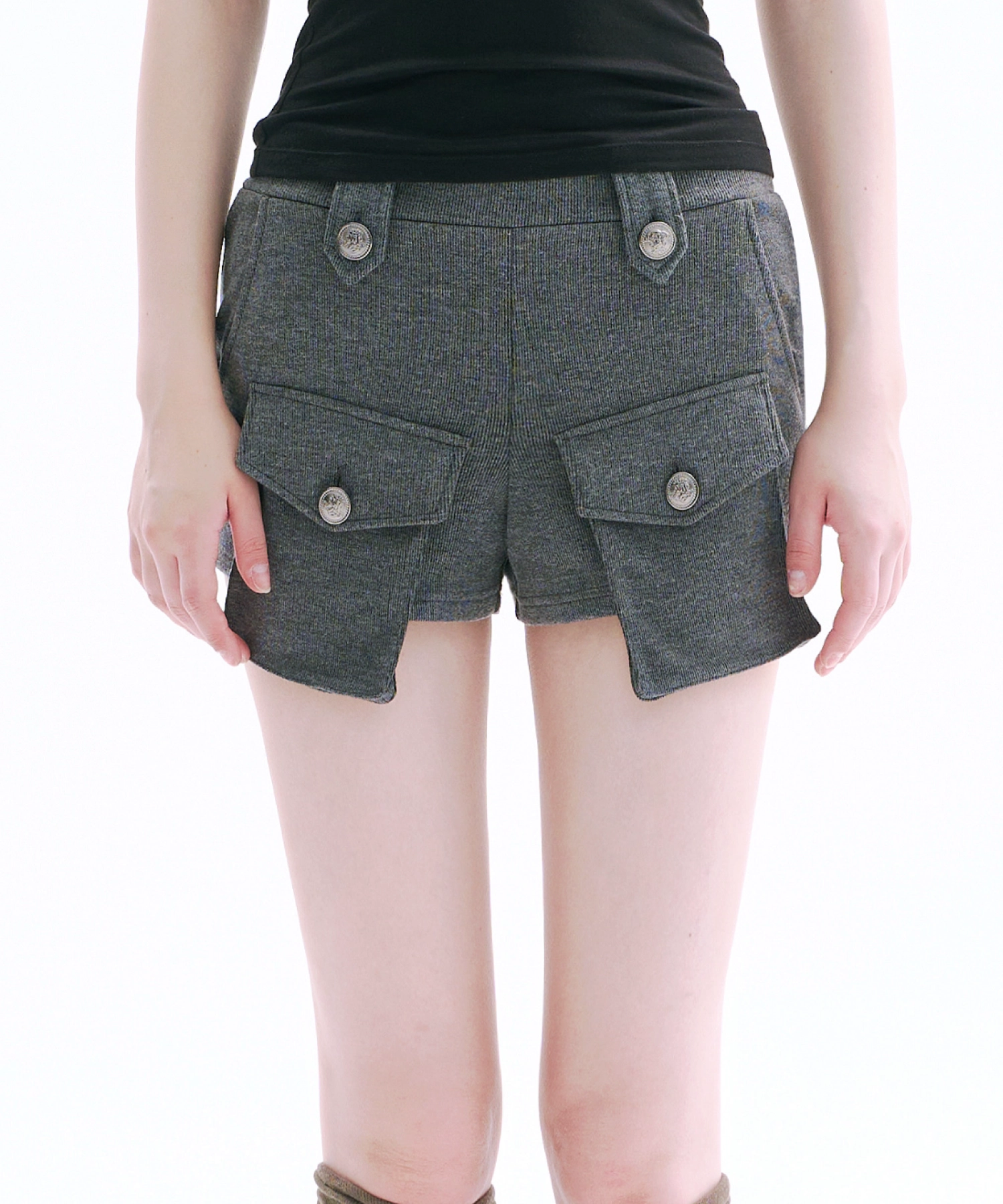 ARCMETHOD（アークメソッド）の「ストレッチボタンポケットショーツ (Gray)（パンツ）」