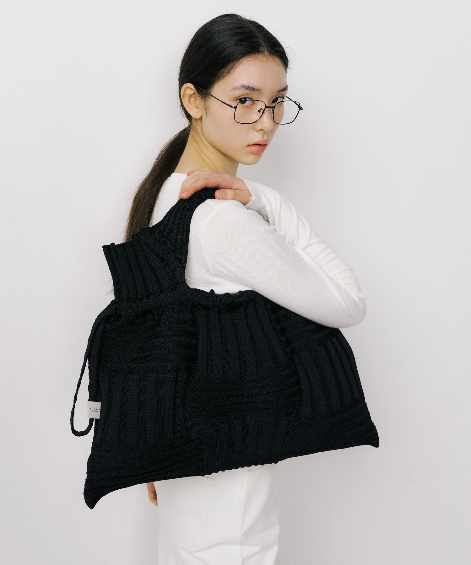☆めろん☆PLEATS MAMA　バッグ　BIG BOW ビッグボウバッグ ブラック : プリーツママ