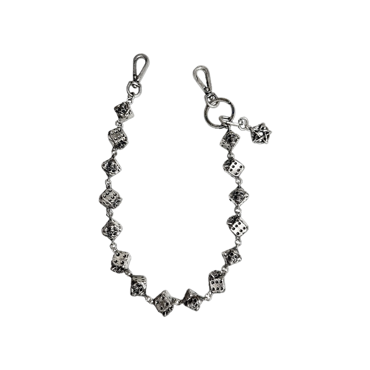 SKULL DICE 15 LINK CHAIN - ANTIQUE SILVER : EMOSTANCECLUB