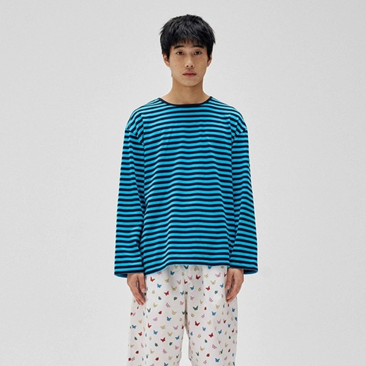 [첫구매 29,900원] 트윈 파자마 티셔츠 터키블루스트라이프