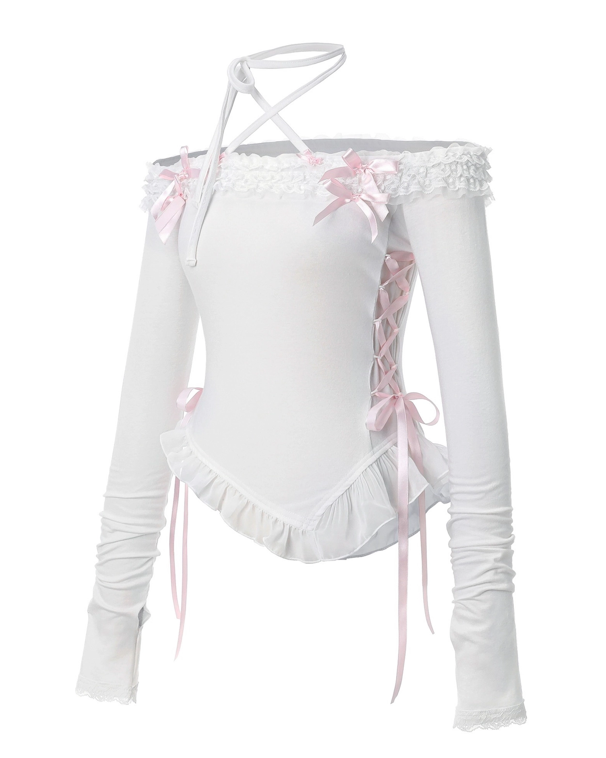 Dolly Hime Off-shoulder t (white) : SHUSHU CHERRY