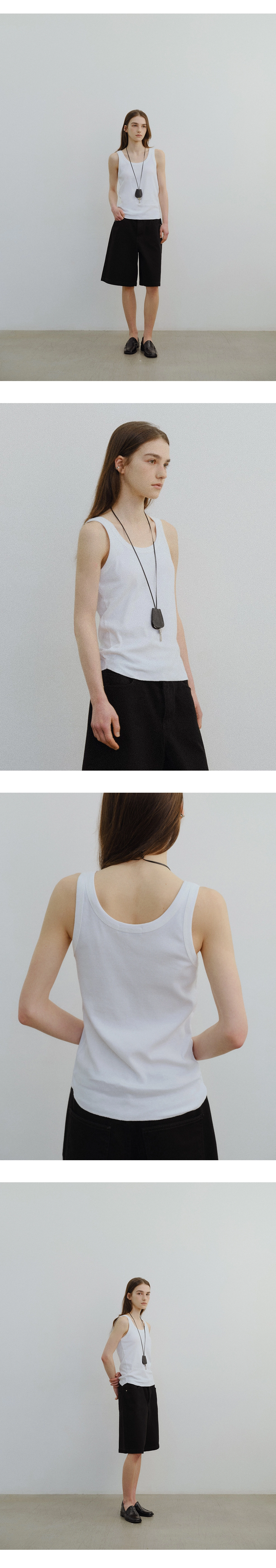 Tension ribbed sleeveless_4colors