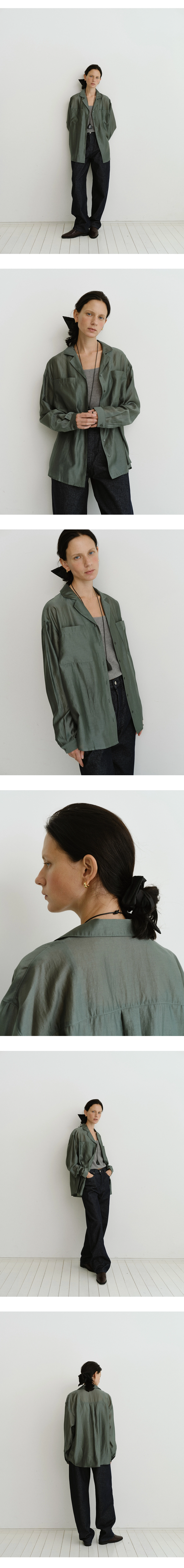 Champagne open collar shirt_2colors