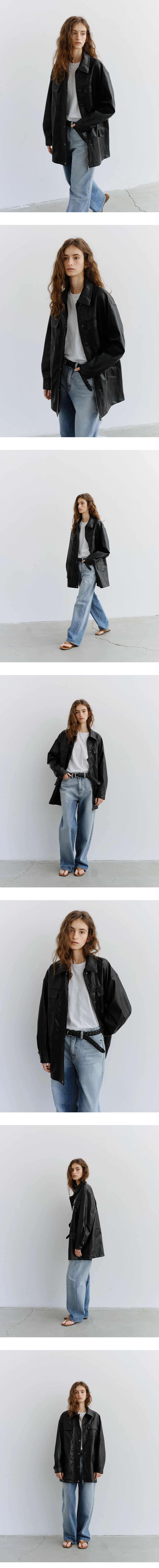 Safari half leather jacket_2colors