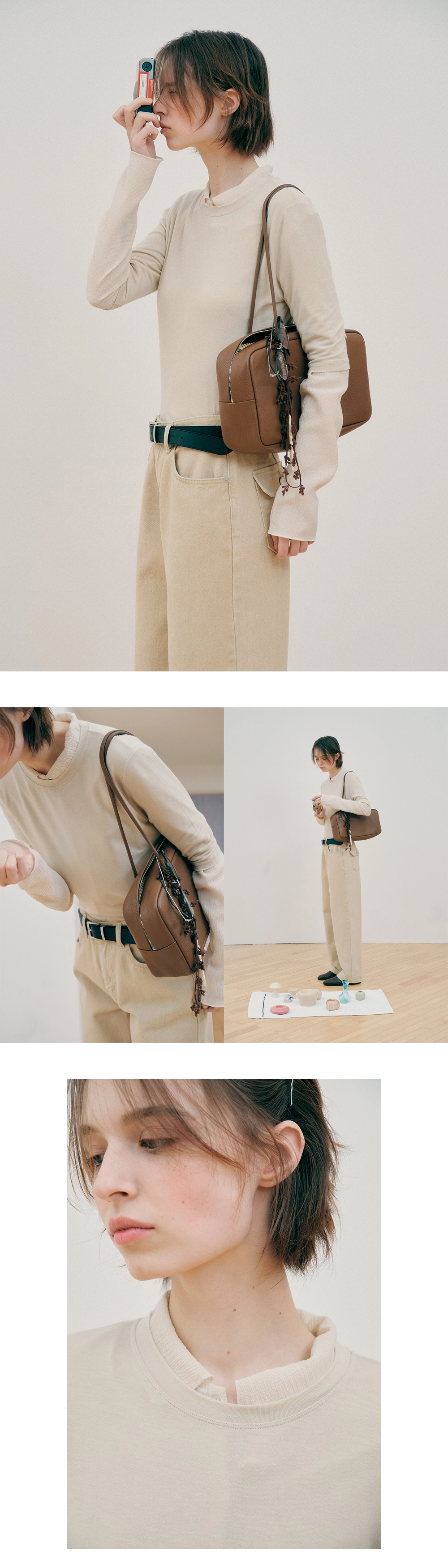 Layered tencel half sleeve t-shirt_4colors
