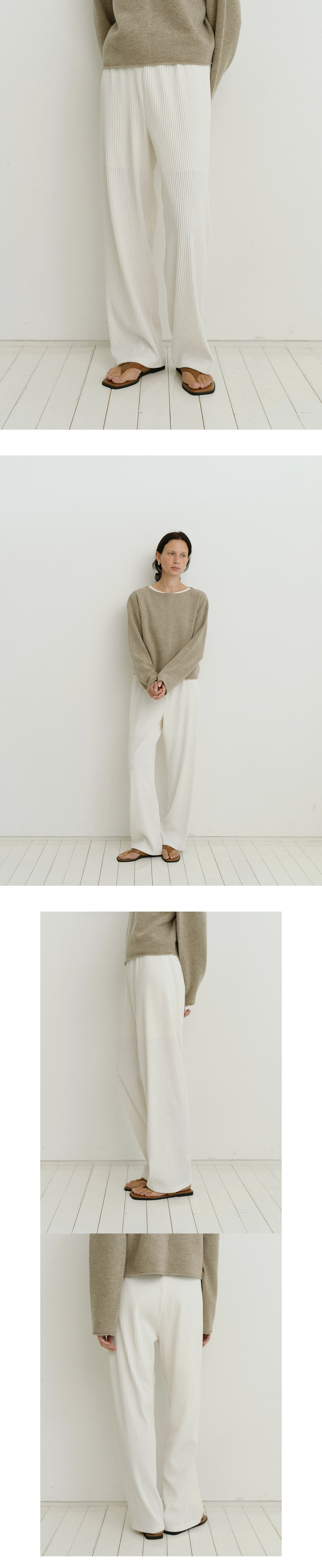 Vertical banding pants_2colors