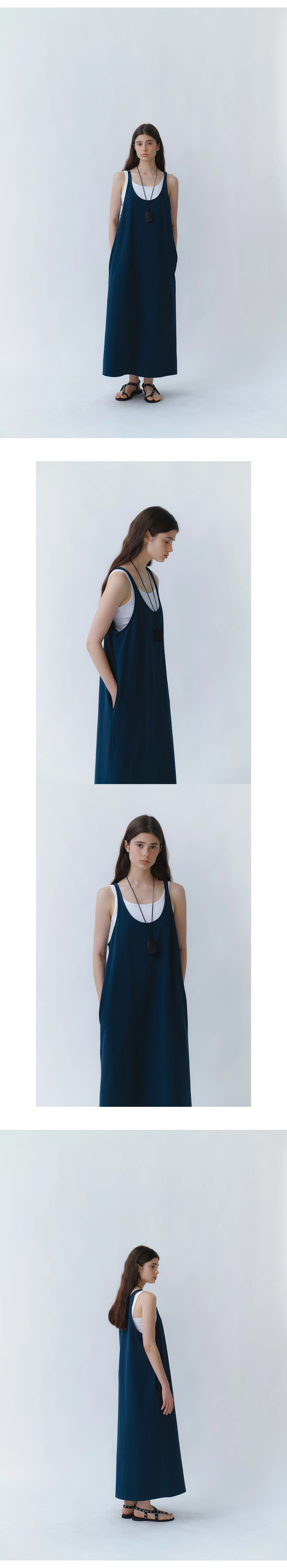 Dove cotton sleeveless dress_3colors