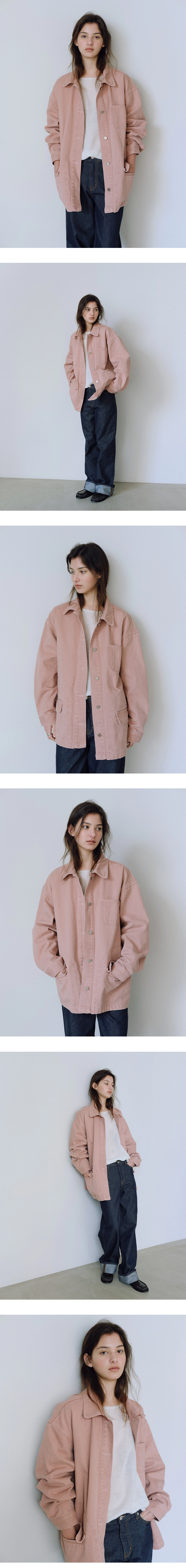 Washed denim work jacket_2colors