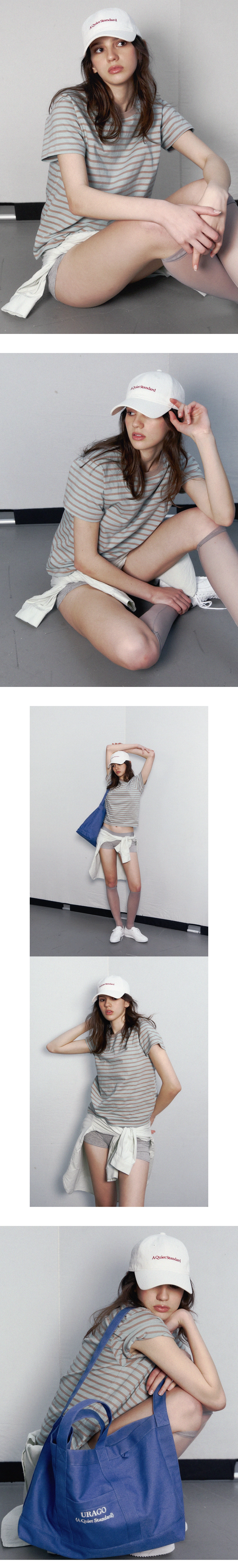 [+옵션 할인] Stripe half t-shirt_4colors