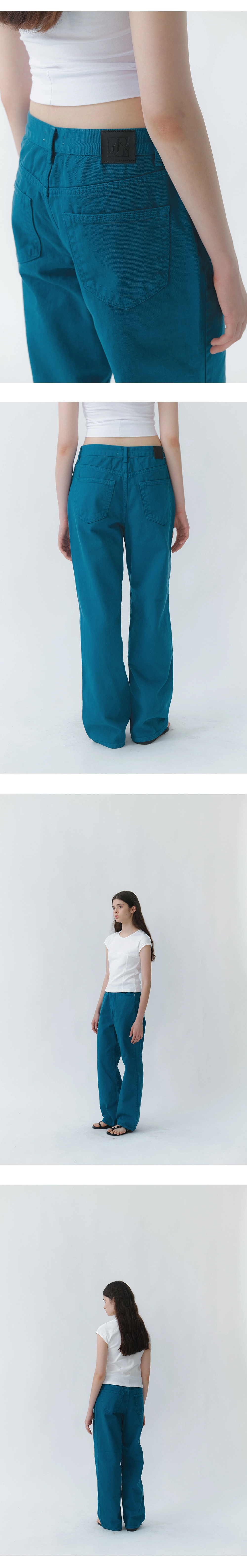 Blue dyeing straight denim