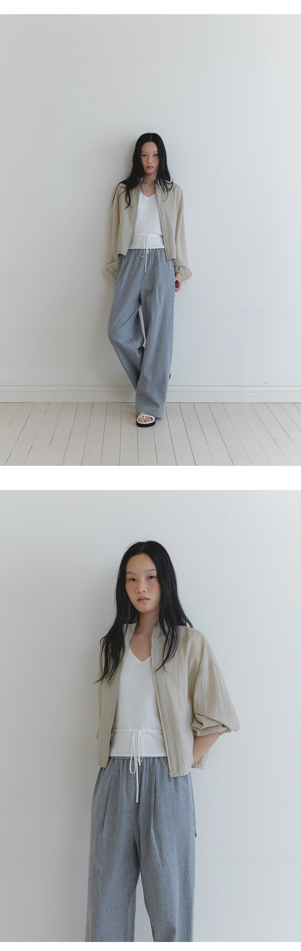 Summer stripe string pants_2colors