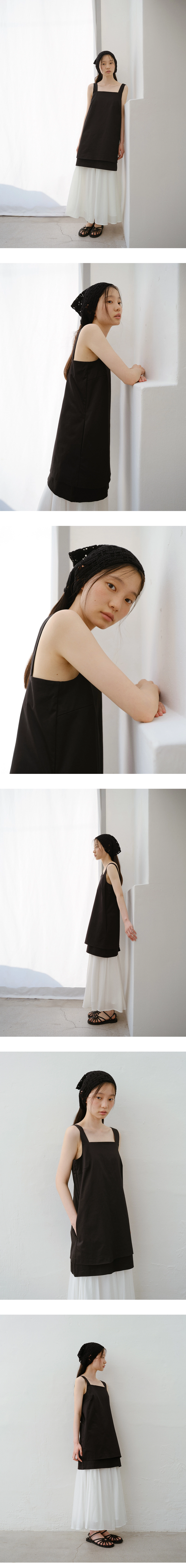 Dual sleeveless midi dress_2colors