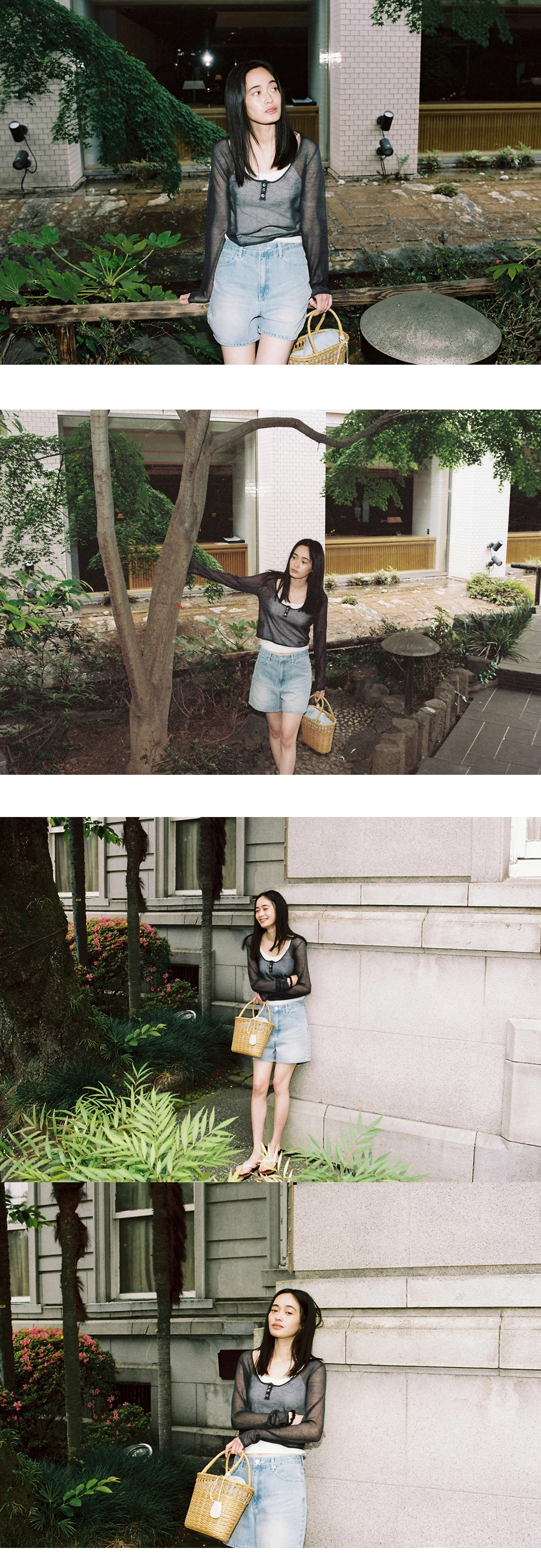 Jamie half denim pants_2colors