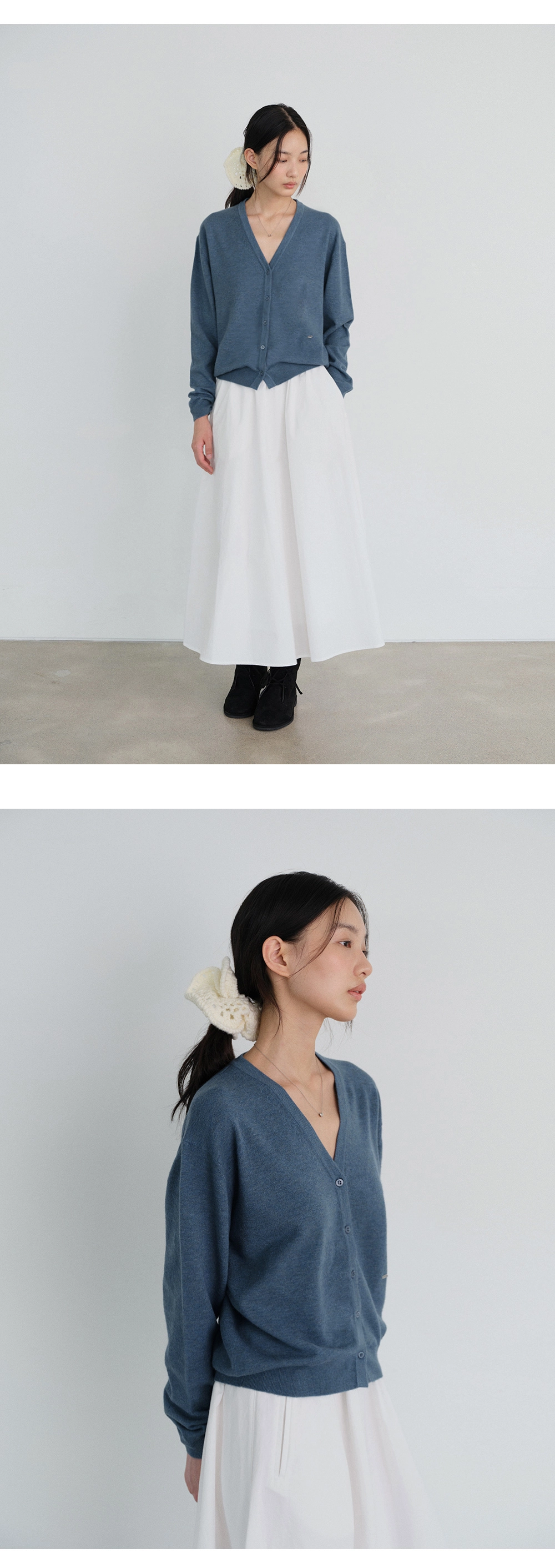 Washable V-neck cardigan_7colors