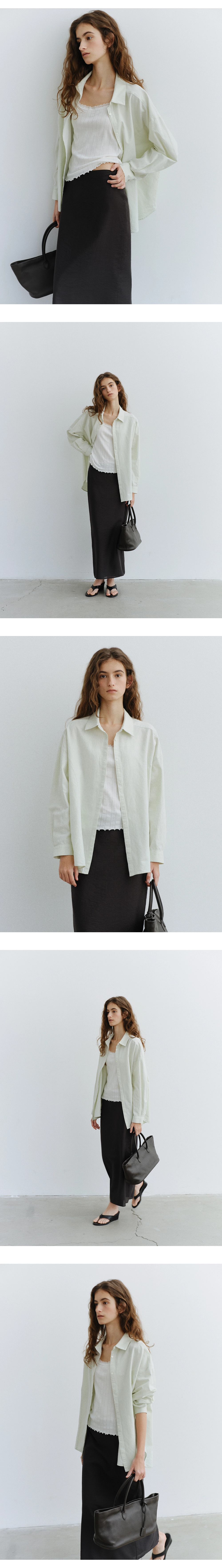 Cotton crease line shirt_3colors