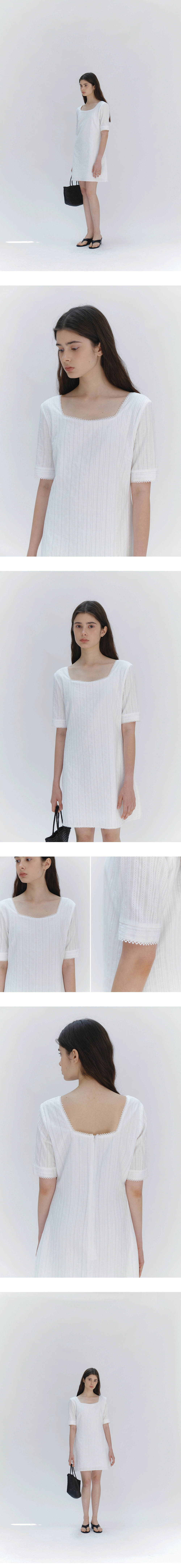 Square eyelet mini dress_2colors