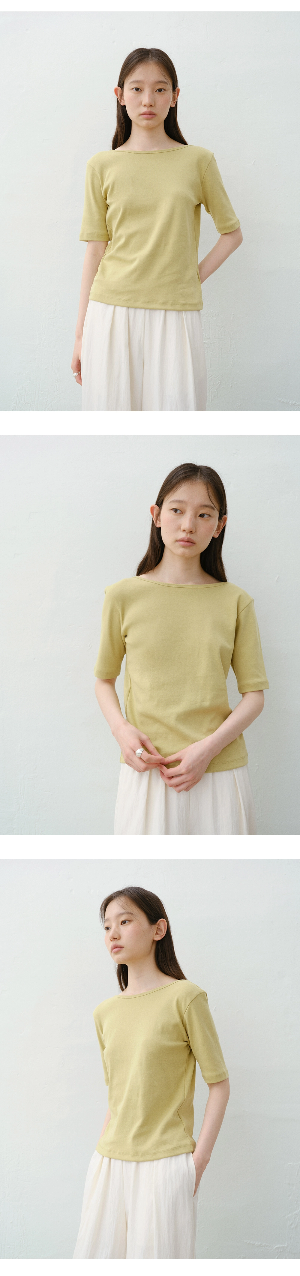 [서지연 착용] Two way half sleeve t-shirt_4colors