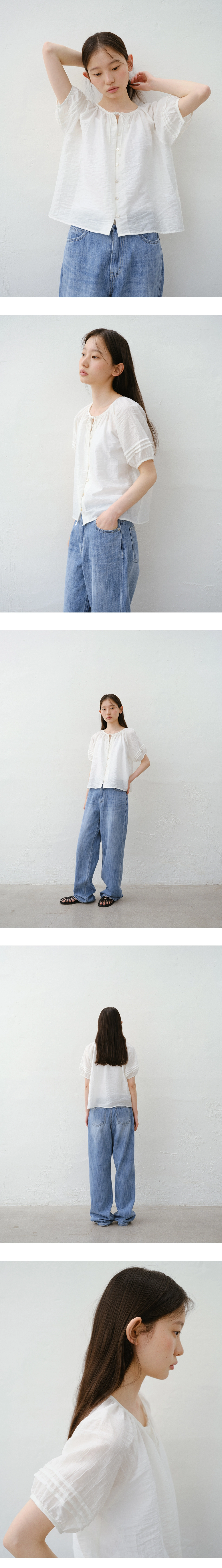 Elena puff half sleeve blouse_2colors