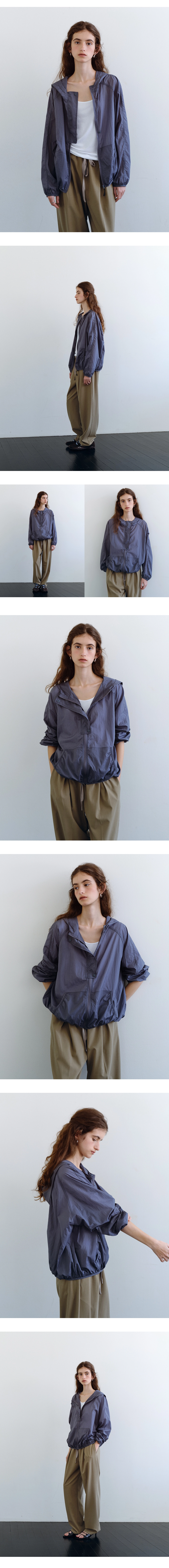 Light nylon hooded jumper_3colors