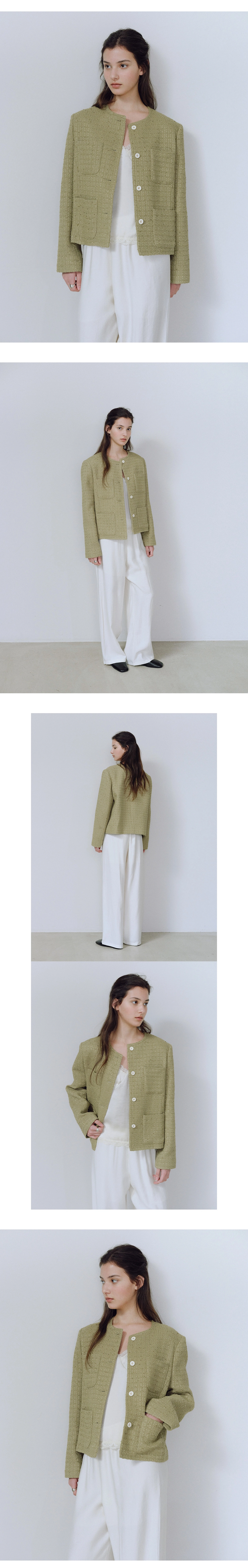 Round tweed jacket_3colors