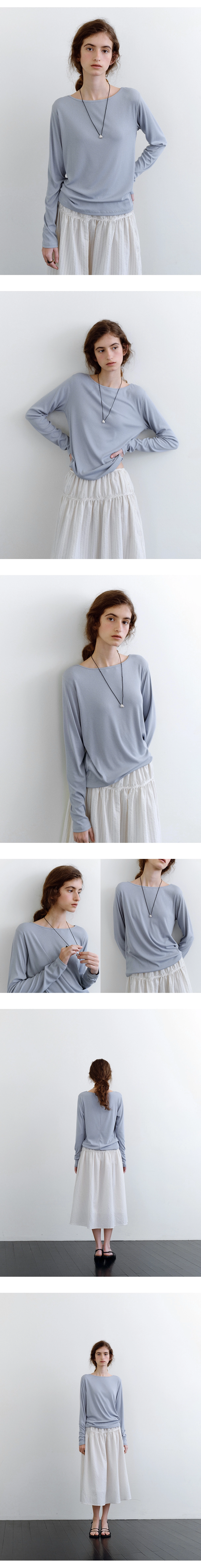 [+기획특가] Ribbed boatneck t-shirt_5colors