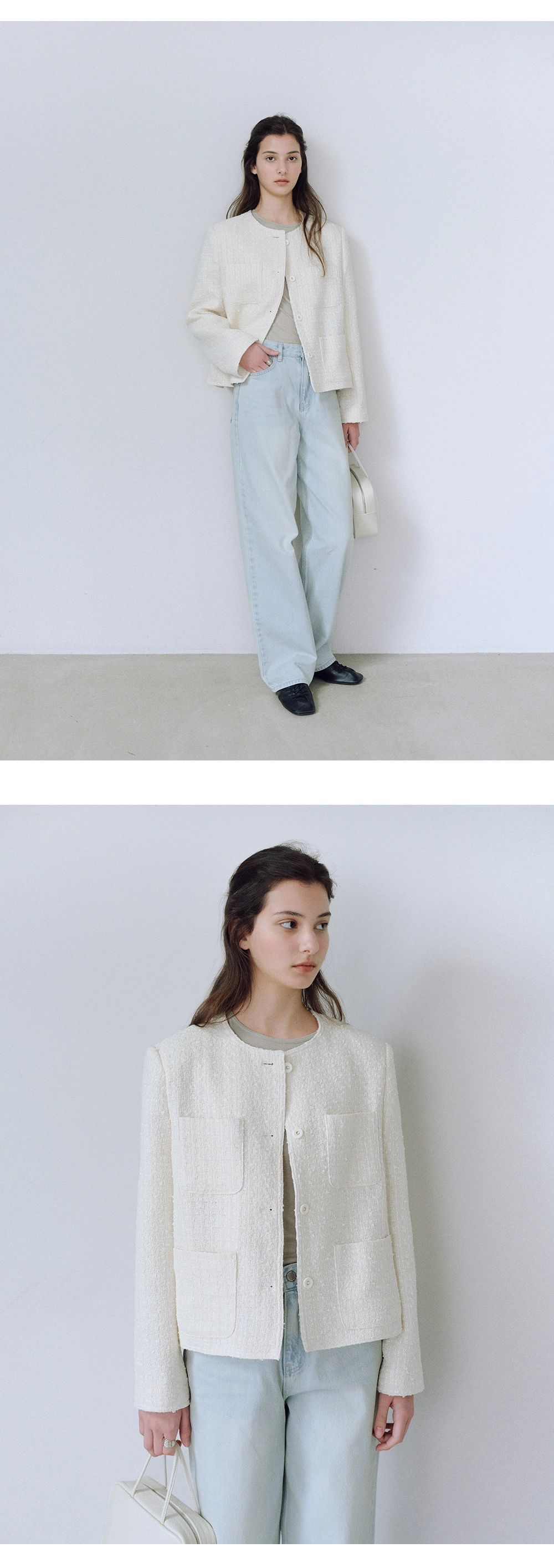 Round tweed jacket_3colors