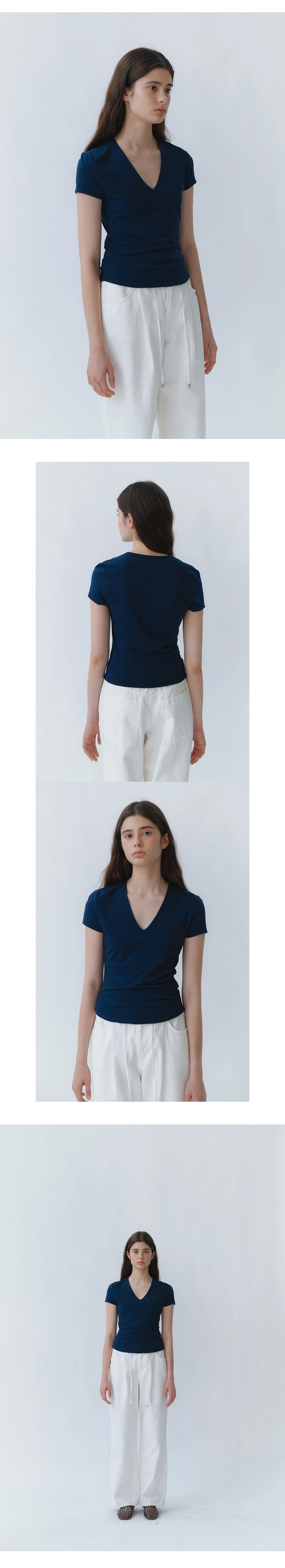 Mellow V-neck t-shirt_4colors
