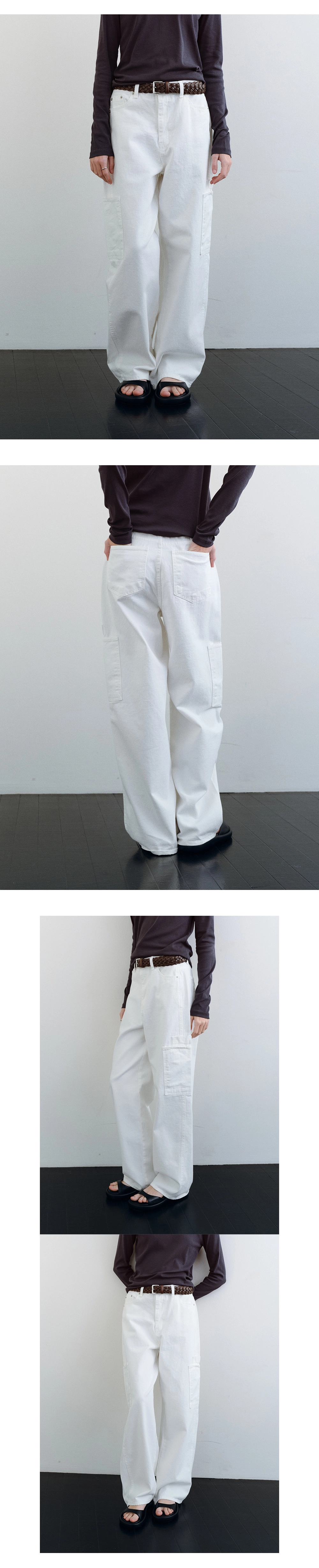 Washed cargo wide pants_2colors