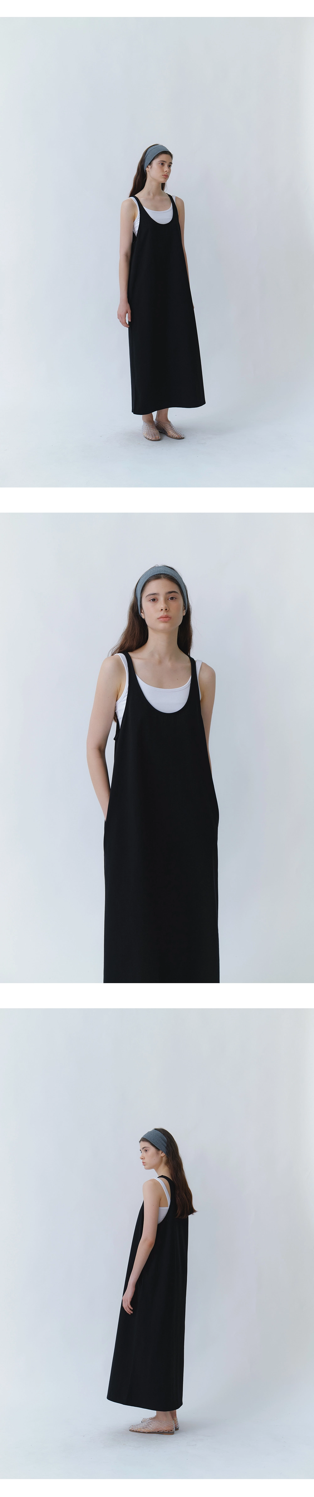 Dove cotton sleeveless dress_3colors