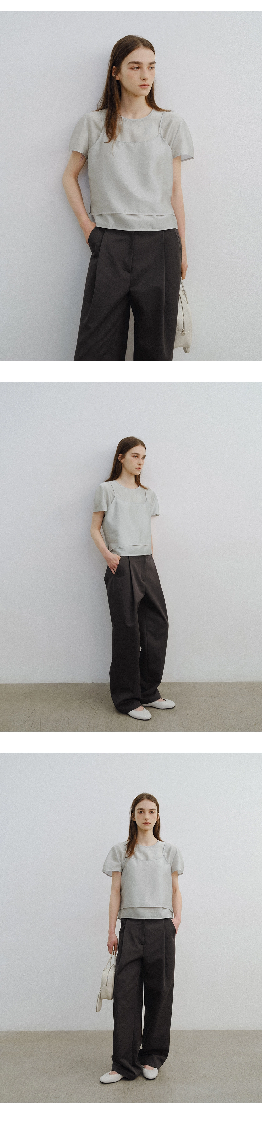 [사이즈 추가][주리 착용] Shimmer layered blouse set_3colors