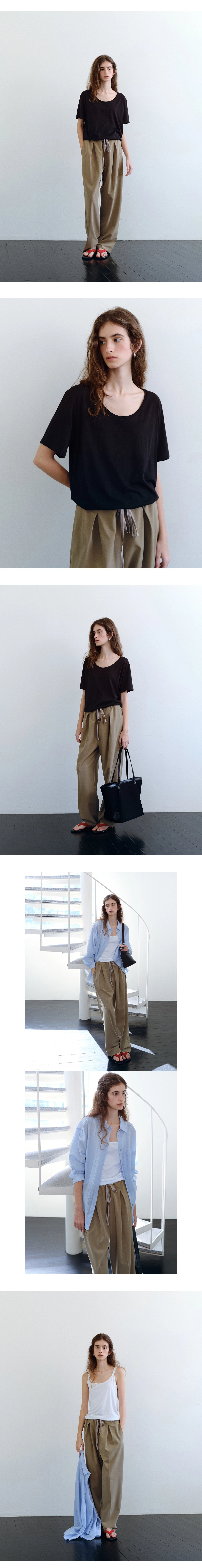 Inverted drawstring pants_2colors