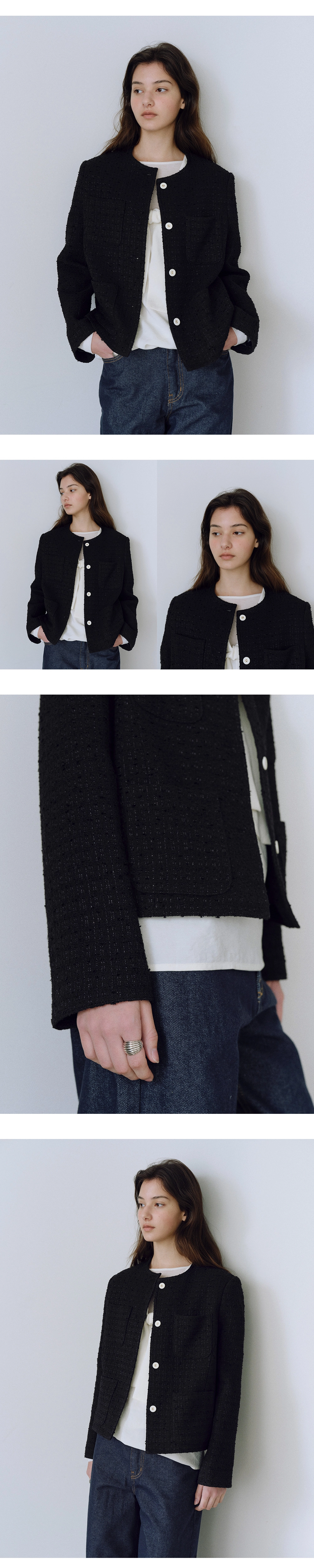 Round tweed jacket_3colors