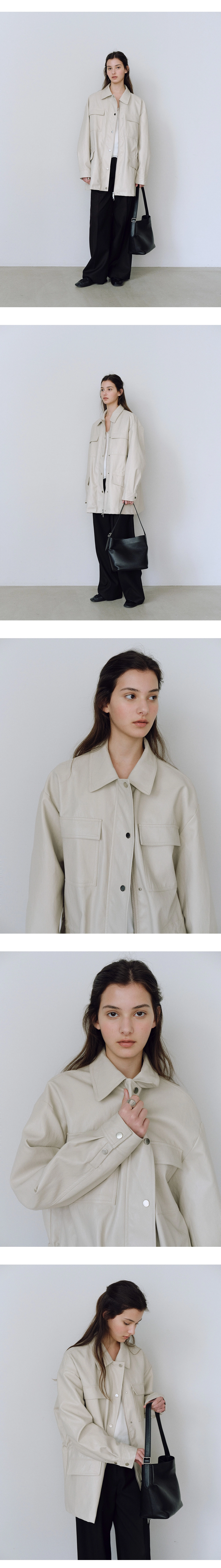 Safari half leather jacket_2colors