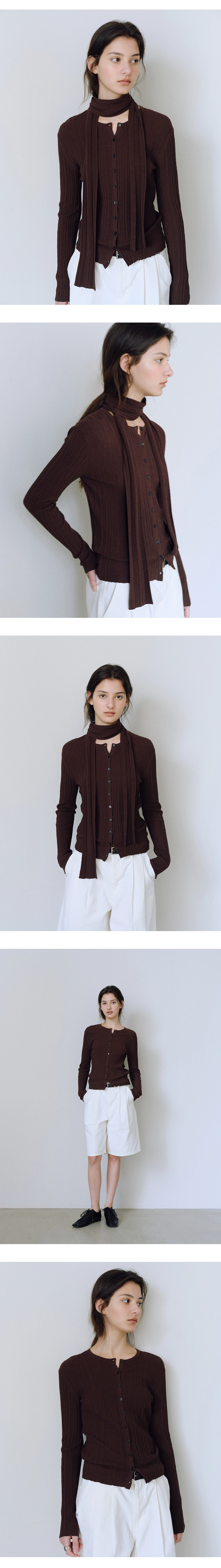Elite scarf cardigan set_3colors
