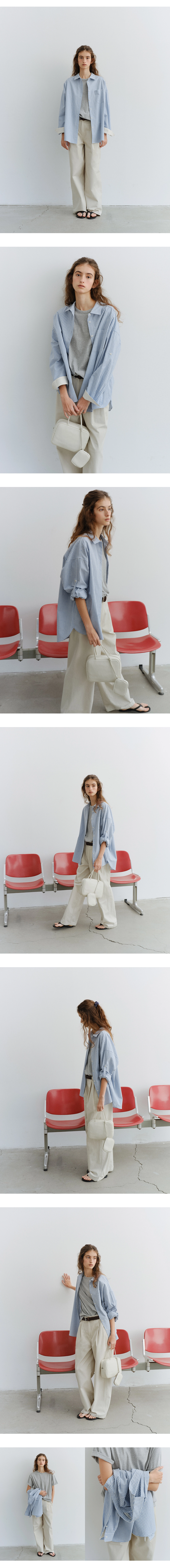 Spring roll-up check shirt_3colors
