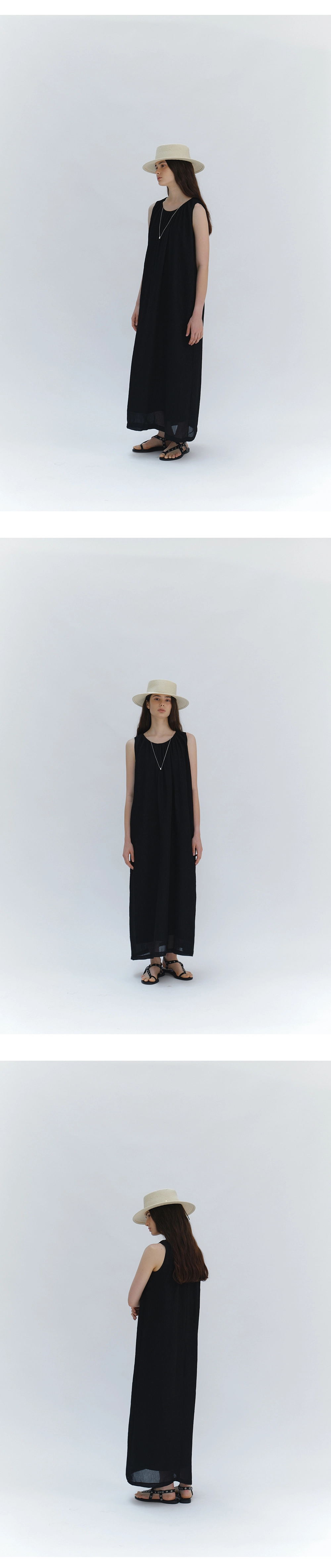Cloud sleeveless long dress_3colors