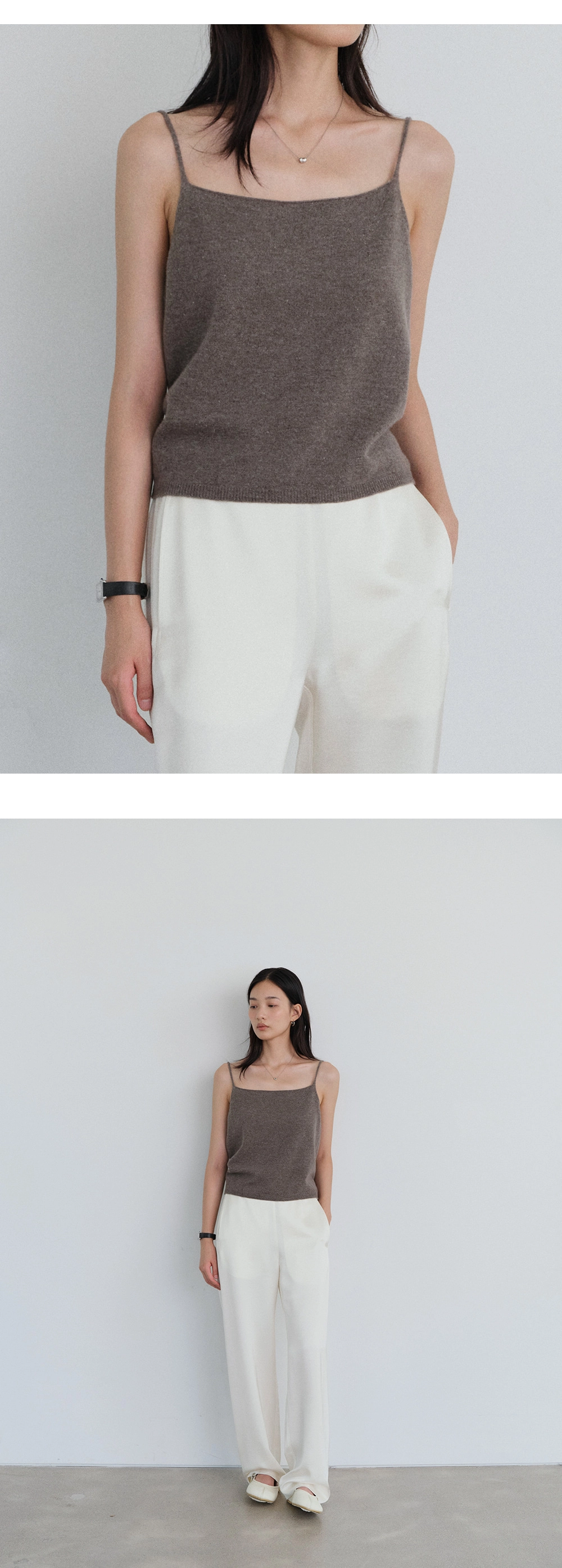 Yak wool V-neck knit&sleeveless SET_3colors