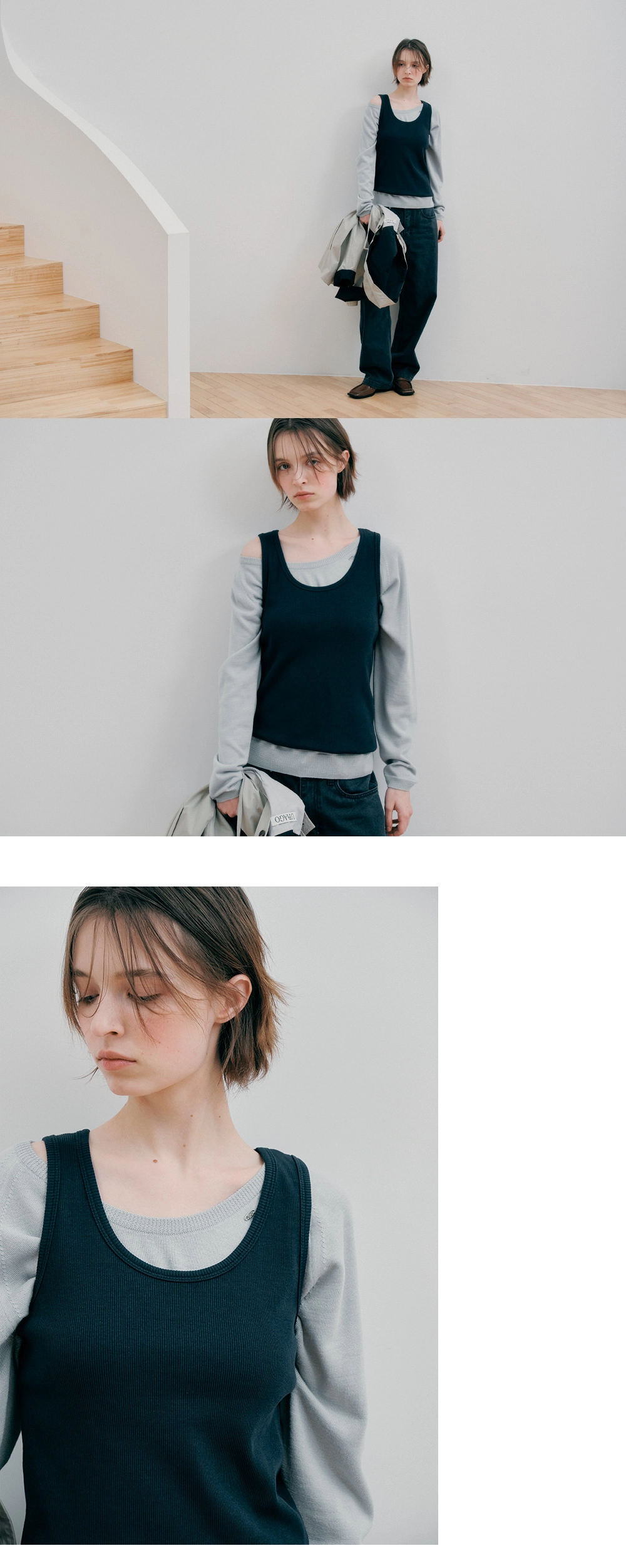 Bake ribbed sleeveless_4colors