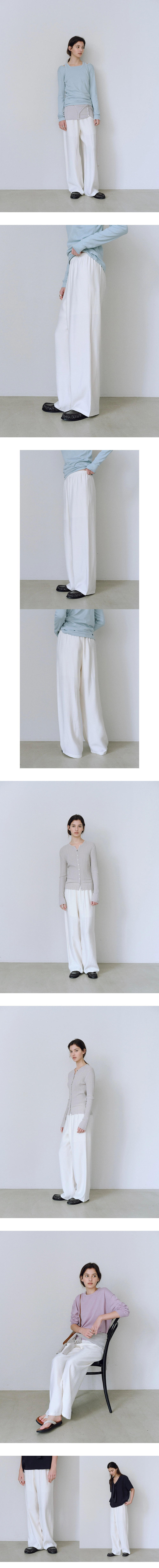 Dive banding wide pants_2colors