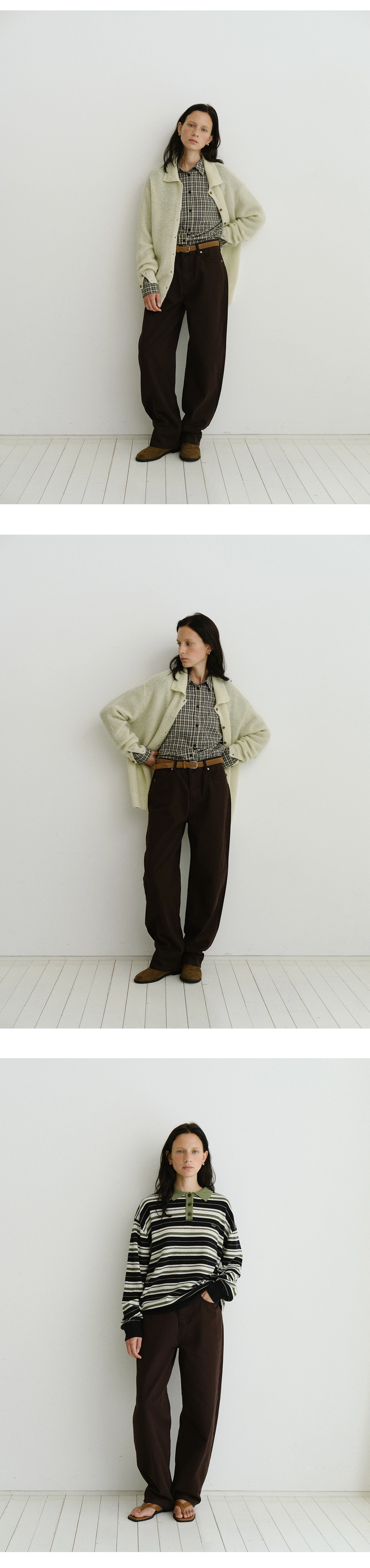 [지민 착용] Curved denim pants_2colors
